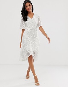 Платье с запахом и оборкой Vero Moda-Белый