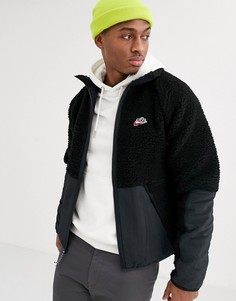 Черная зимняя флисовая куртка на молнии Nike-Черный