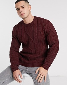 Плотный вязаный джемпер бордового цвета ASOS DESIGN-Красный