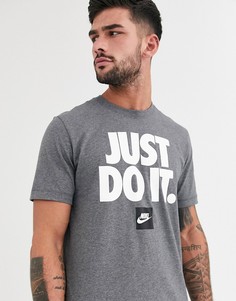 Серая футболка с надписью \Just Do It\" Nike-Серый