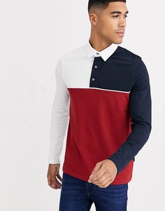Красное поло колор блок Burton Menswear-Красный