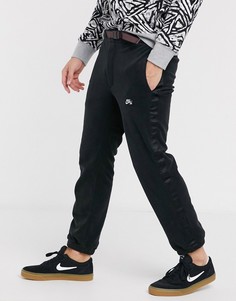 Черные флисовые джоггеры с полосками по бокам и ремнем с пряжкой-клипсой Nike SB-Черный