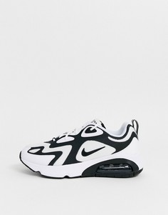 Бело-черные кроссовки Nike Air Max 200-Белый