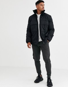Черная куртка в стиле милитари с воротником-стойкой ASOS DESIGN-Черный