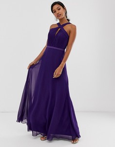 Платье-халтер макси с вырезом капелькой Little Mistress-Фиолетовый
