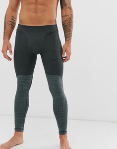 Серые леггинсы в стиле милитари Nike Pro Training therma-Серый