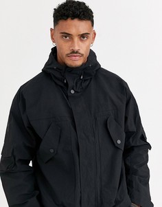 Черная ветровка с отделкой в стиле милитари ASOS DESIGN-Черный