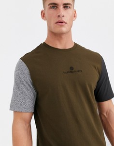 Футболка цвета хаки колор блок River Island-Зеленый