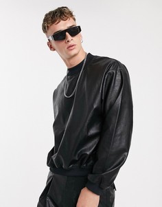 Oversize-свитшот от комплекта из искусственной кожи ASOS DESIGN-Зеленый