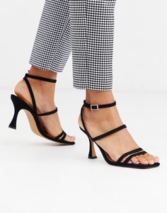 Черные босоножки на среднем каблуке ASOS DESIGN Hailee-Черный