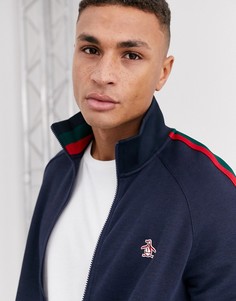 Темно-синяя олимпийка с логотипом и полосками по бокам Original Penguin-Темно-синий