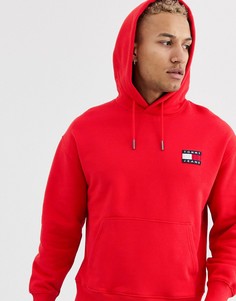 Худи красного цвета с большим логотипом-флагом Tommy Jeans-Красный