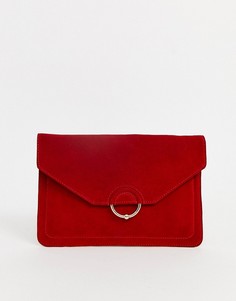 Замшевый клатч ASOS DESIGN-Красный
