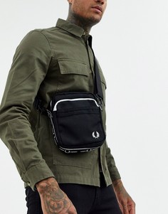 Черная сумка через плечо с фирменной лентой Fred Perry-Черный