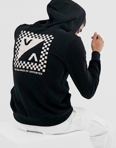 Черный худи с принтом RVCA Checkmate