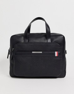 Черная сумка для ноутбука с логотипом Tommy Hilfiger-Черный
