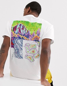 Oversize-футболка с принтом Reclaimed Vintage-Белый