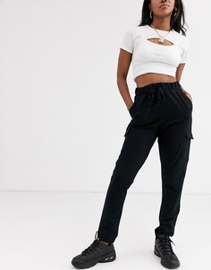 Джоггеры из органического хлопка в стиле милитари ASOS DESIGN-Черный