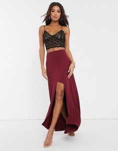 Юбка макси с разрезом ASOS DESIGN-Красный