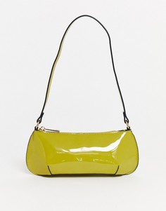 Лакированная сумка на плечо в стиле 90-х ASOS DESIGN-Зеленый