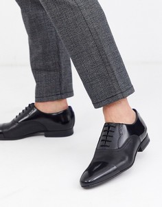 Черные блестящие туфли со вставкой на носке Ted Baker-Черный