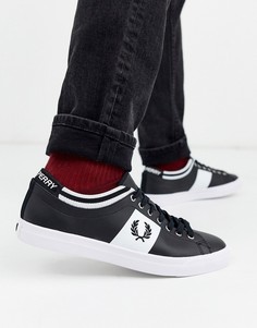 Черные кожаные кроссовки с кантом на манжетах Fred Perry Underspin-Черный