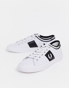Кожаные кроссовки с логотипом на манжетах Fred Perry-Белый