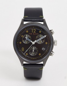 Часы с черным кожаным ремешком Ted Baker Beleeni, 42 мм-Черный