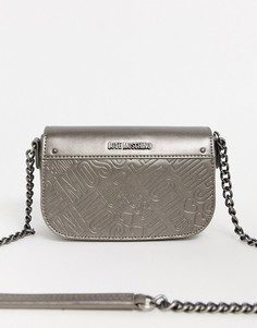 Сумка через плечо с эффектом металлик и тиснением Love Moschino-Розовый
