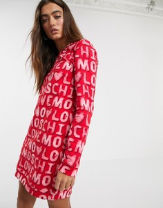 Трикотажное платье с логотипом Love Moschino-Красный