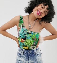 Боди на одно плечо с принтом Disney The Lion King x ASOS DESIGN-Мульти