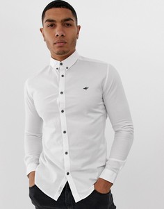 Белая облегающая оксфордская рубашка River Island-Белый