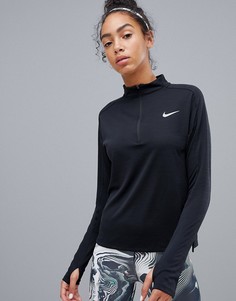 Черный топ с молнией Nike Running