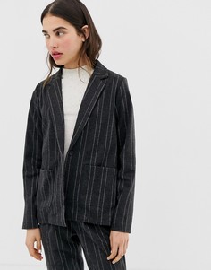 Блейзер в полоску Ichi-Серый