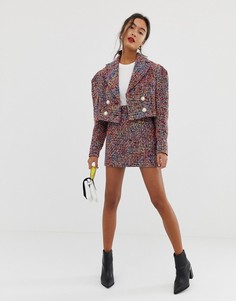 Мини-юбка из ткани букле ASOS DESIGN-Мульти