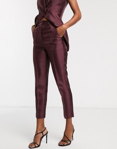 Атласные облегающие брюки ASOS DESIGN-Красный