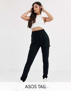 Джоггеры в стиле милитари из органического хлопка ASOS DESIGN Tall-Черный