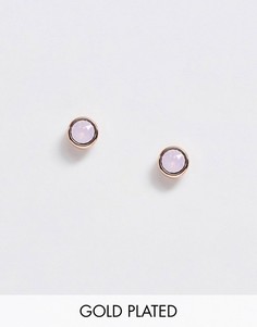 Золотистые серьги-гвоздики с розовым кристаллом Swarovski от Ted Baker-Золотой