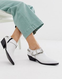 Белые кожаные туфли в стиле вестерн ASOS DESIGN-Белый
