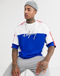 Oversize-футболка колор блок из органического хлопка ASOS DESIGN-Белый