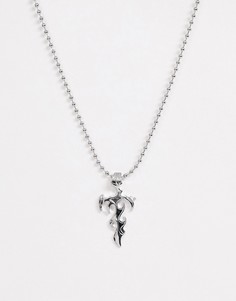 Серебристое ожерелье с подвеской-мечом ASOS DESIGN-Серебряный