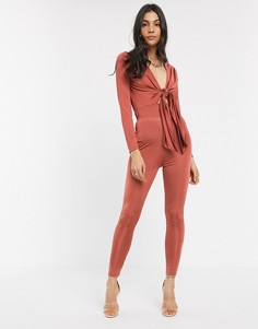 Леггинсы с узелками ASOS DESIGN-Оранжевый