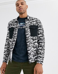 Черная рубашка с карманами в стиле милитари Jack & Jones-Черный