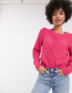Розовый кардиган на пуговицах Monki