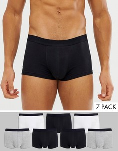 Набор из 7 монохромных коротких боксеров-брифов ASOS DESIGN - Скида-Мульти