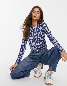 Свитшот со сплошным логотипом Love Moschino-Синий
