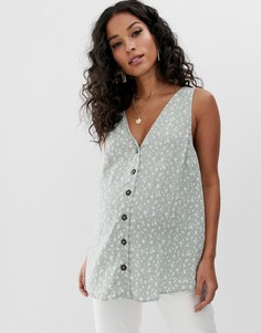Топ без рукавов на пуговицах с цветочным принтом ASOS DESIGN Maternity-Мульти
