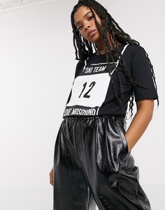 Футболка с логотипом и принтом в стиле ретро Love Moschino-Черный