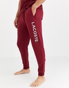 Бордовые джоггеры с манжетами и логотипом Lacoste Millennials Lounge-Красный