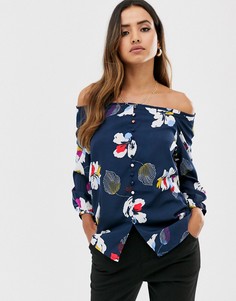 Топ с открытыми плечами и цветочным принтом Vero Moda-Мульти